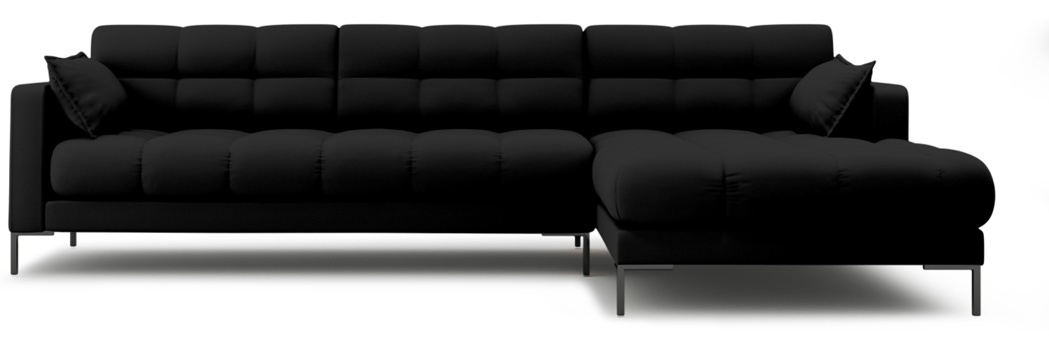 Micadoni Ecksofa Mamaia 5-Sitzer Rechts Strukturierter Stoff Schwarz Metall schwarz Bild 1