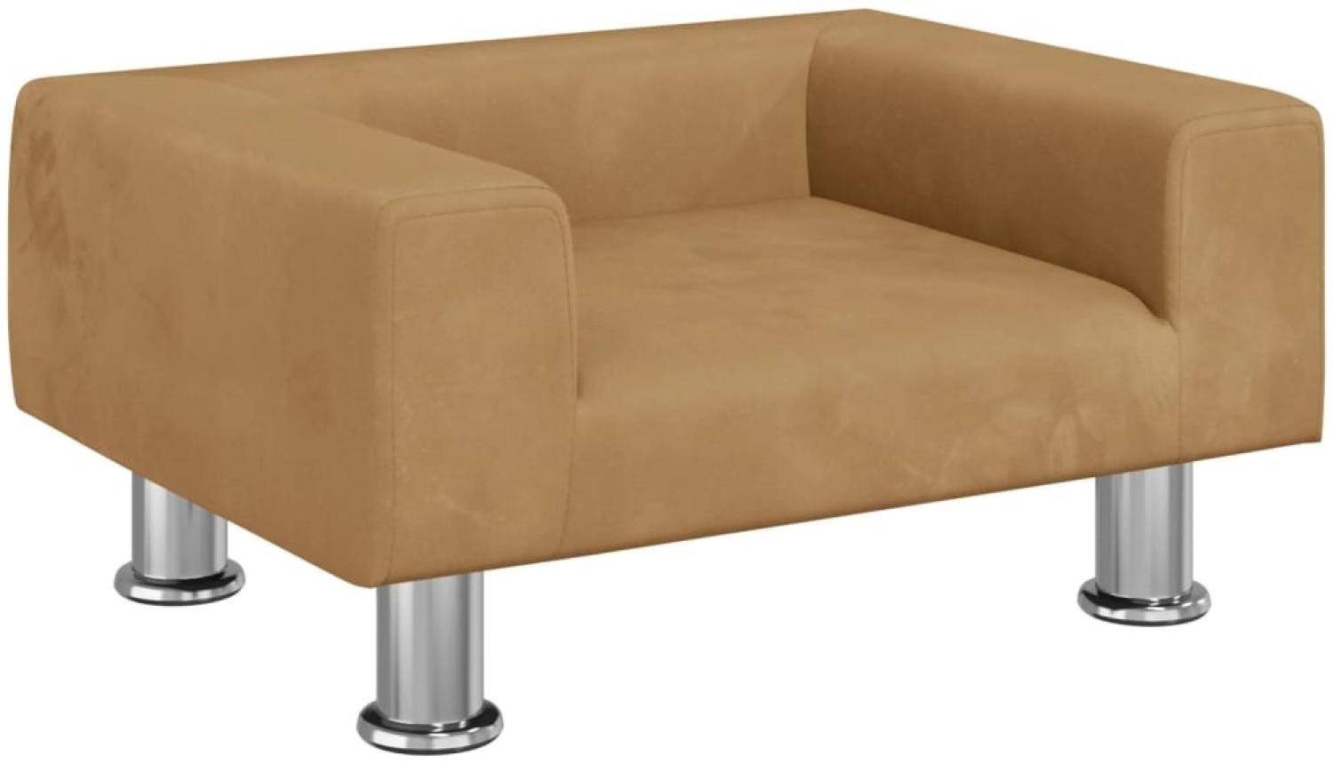 vidaXL Kindersofa Braun 50x40x26,5 cm Samt 3196341 Bild 1