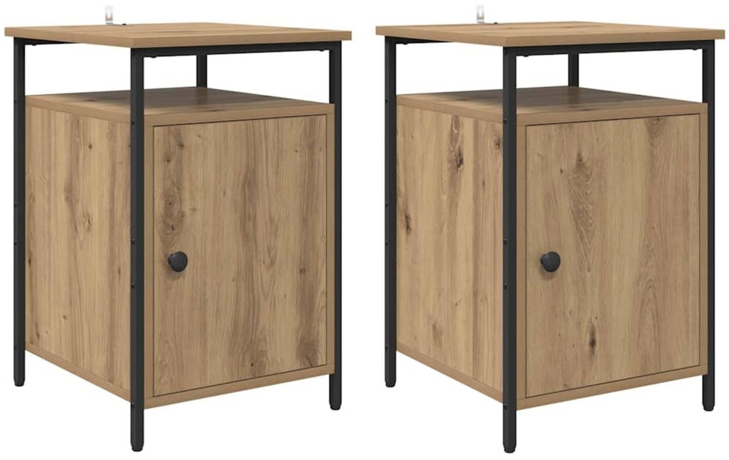 vidaXL Nachttisch 2 pcs Artisan-Eiche 40 x 42 x 60cm Holzwerkstoff 881809 Bild 1