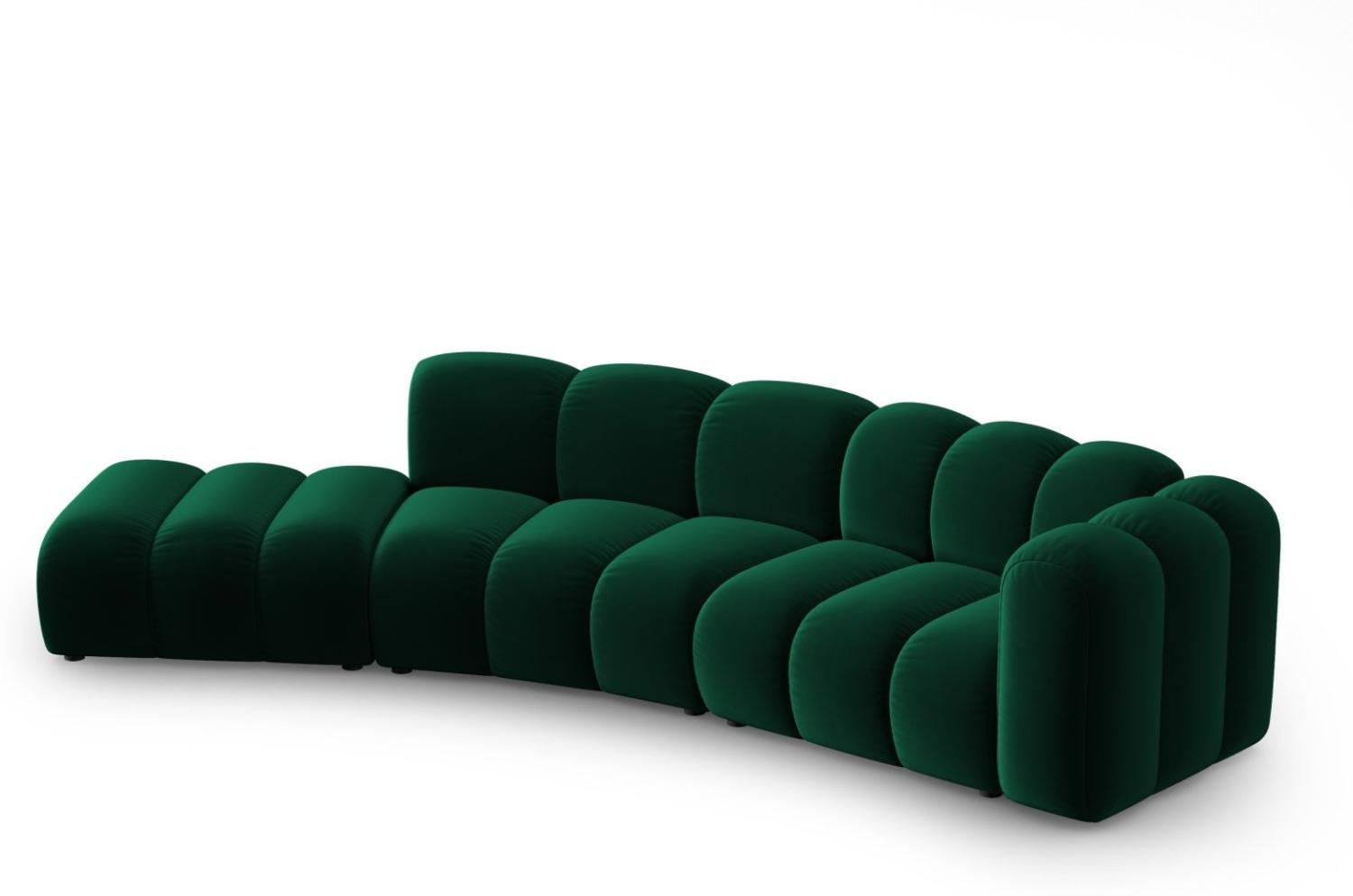 Micadoni Modulares Sofa Lupine 5-Sitzer Links Samtstoff Flaschengrün Bild 1