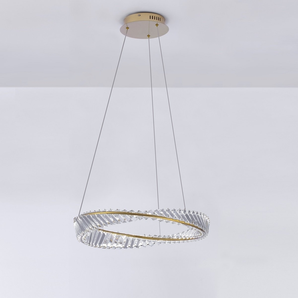 Nova Luce 9333061 AURELIA LED Pendelleuchte 60cm 3500K Gold Kristall Bild 1