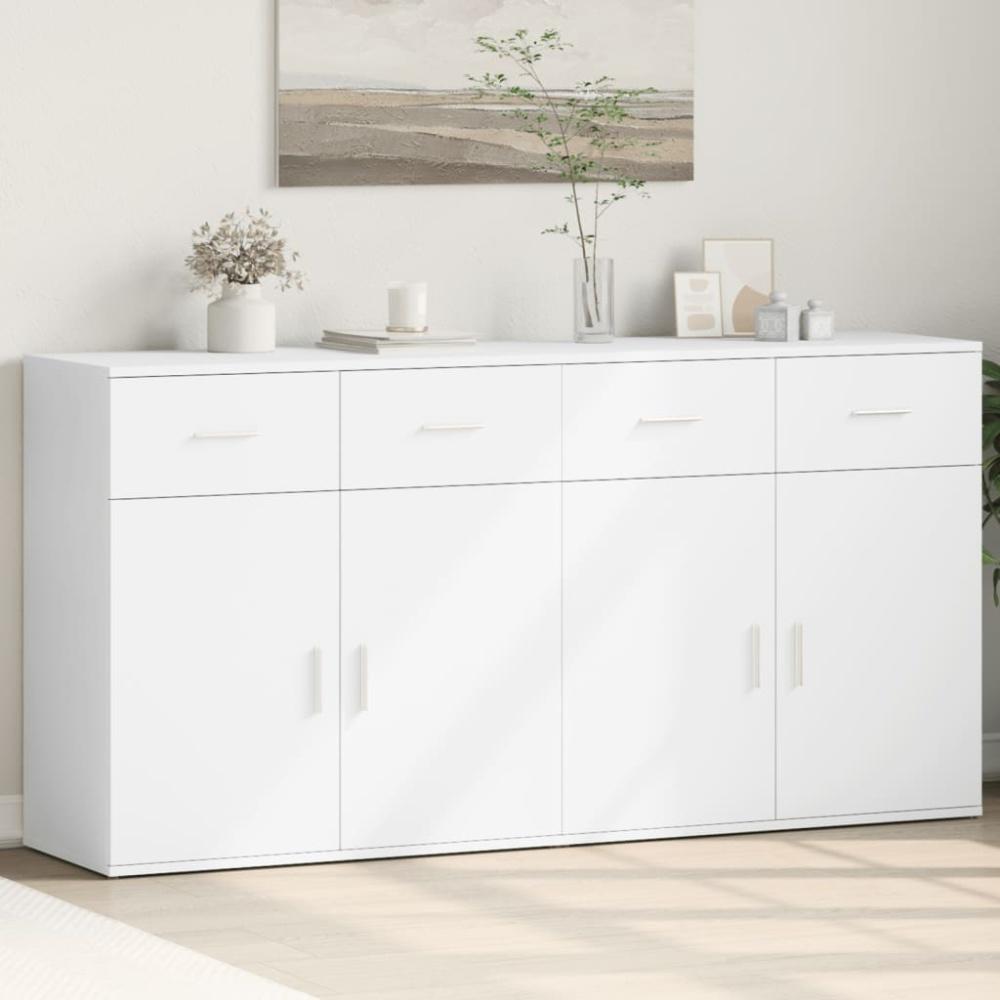 vidaXL Sideboards 2 Stk. Weiß 79x38x80 cm Holzwerkstoff 3276616 Bild 1