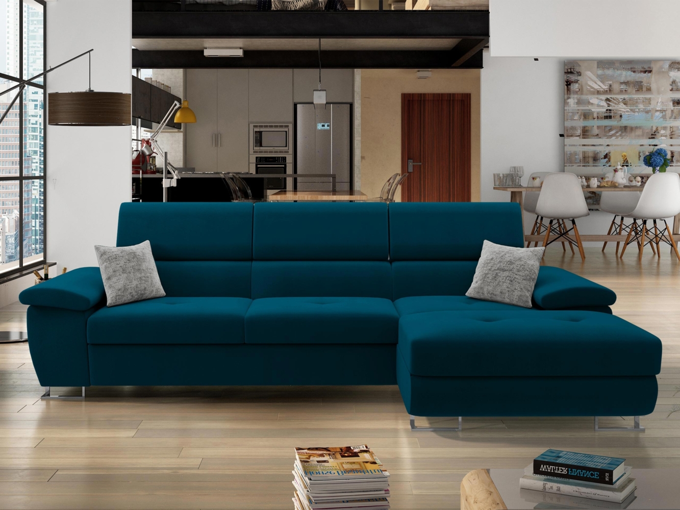 Ecksofa Cotere Mini Premium, Seite: Rechts, Farbe: Venus Velvet 2911 + Venus Velvet 2911 + Miu 2059 Bild 1