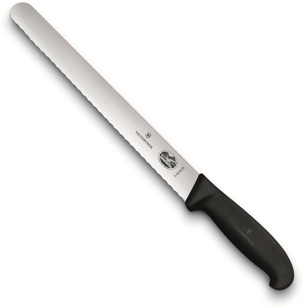 Victorinox Länge: 25 cm Küchenmesser Schinkenmesser Well Fibrox, Schwarz Bild 1