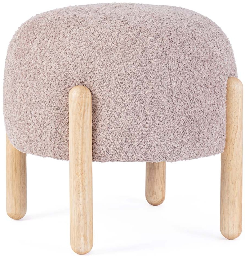 Hocker Dayla aus Boucle-Stoff, Altrosa, 45x45x38 cm Bild 1