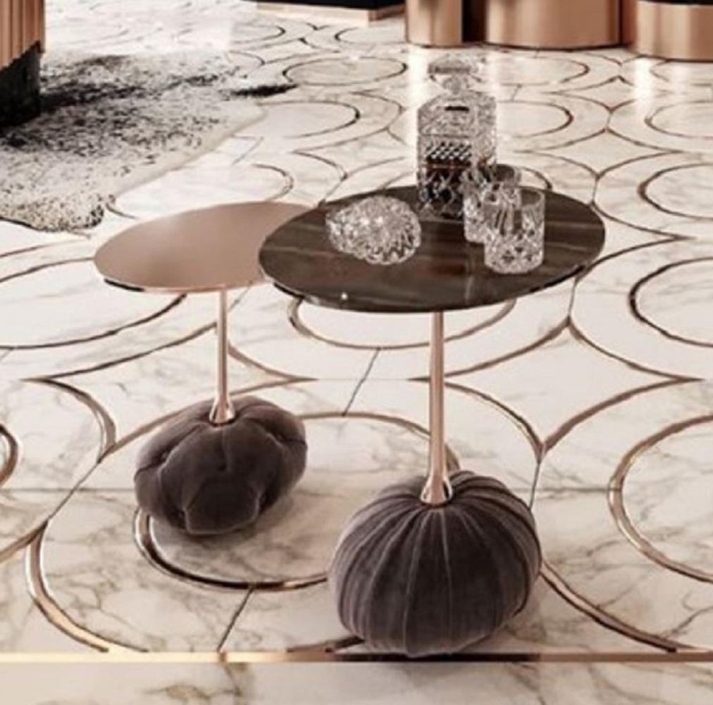 Casa Padrino Luxus Beistelltisch Set Schwarz / Kupfer Bild 1