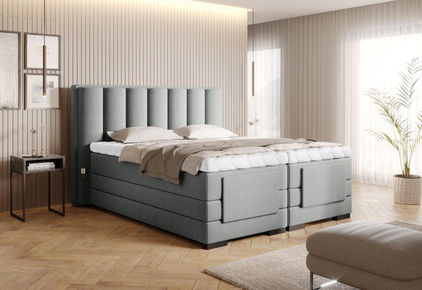 Veros 180x200, Boxspring Bett, Grau Bild 1