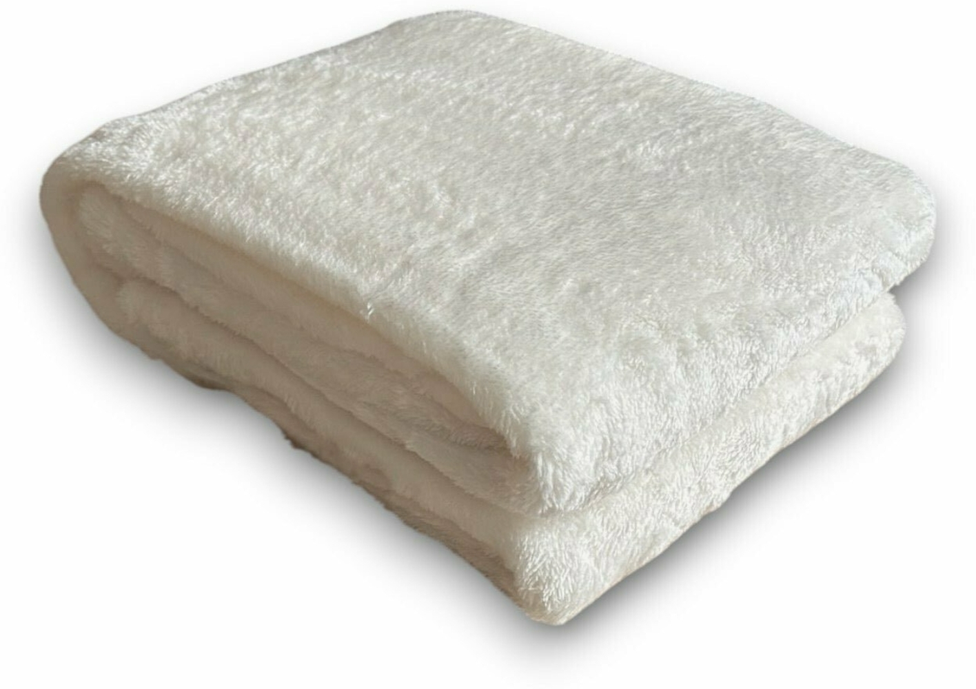 Wohndecke Teddy » Fleece Decke » XL Kuscheldecke 150x200 cm » weiche Couchdecke - Creme Bild 1