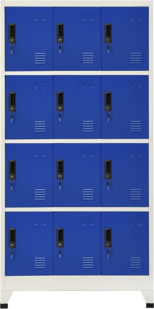 vidaXL Schließfachschrank Grau und Blau 90 x 45 x 180 cm Stahl Bild 1