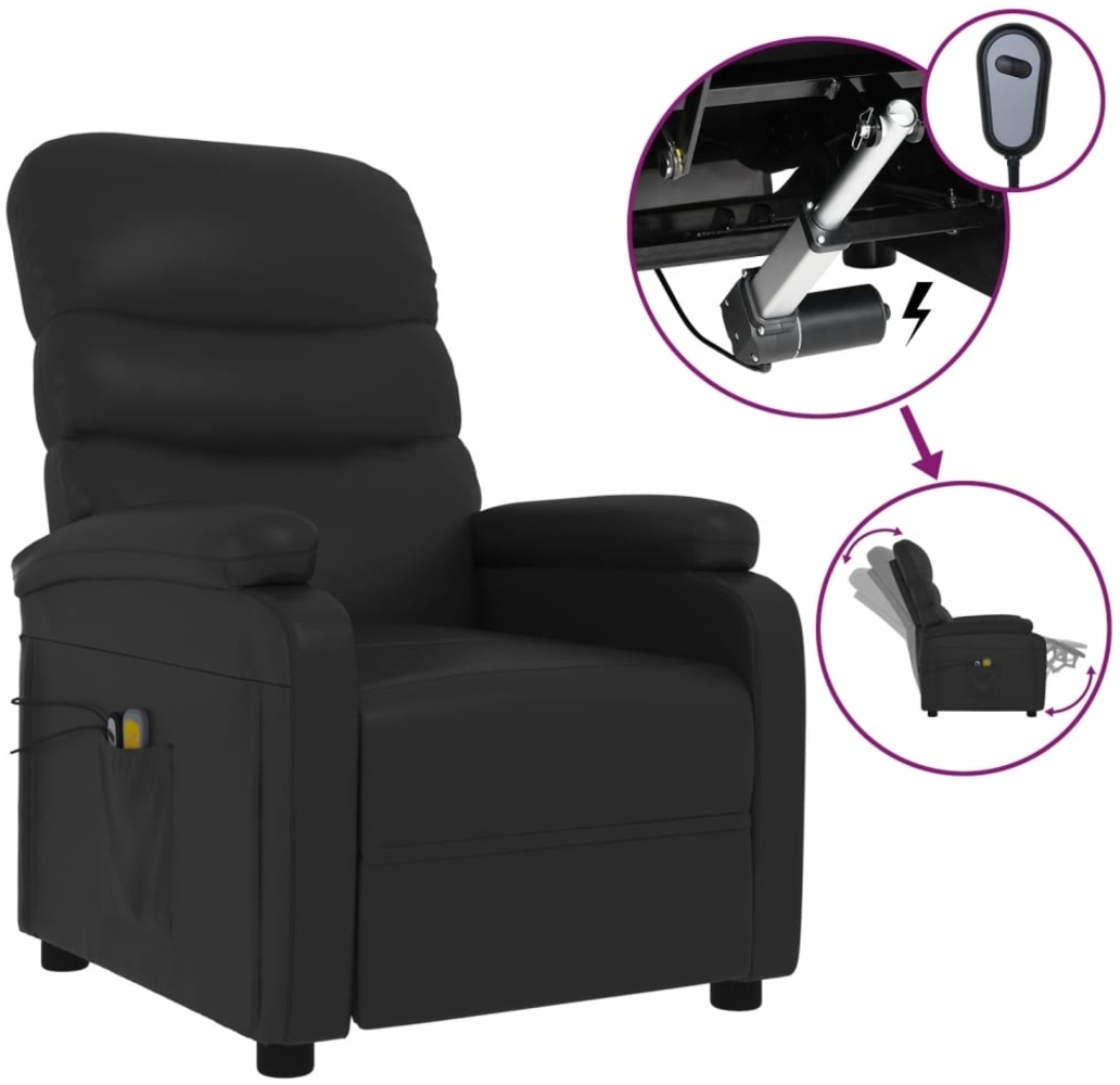 vidaXL Elektrischer Massagesessel Schwarz Kunstleder [3073677] Bild 1