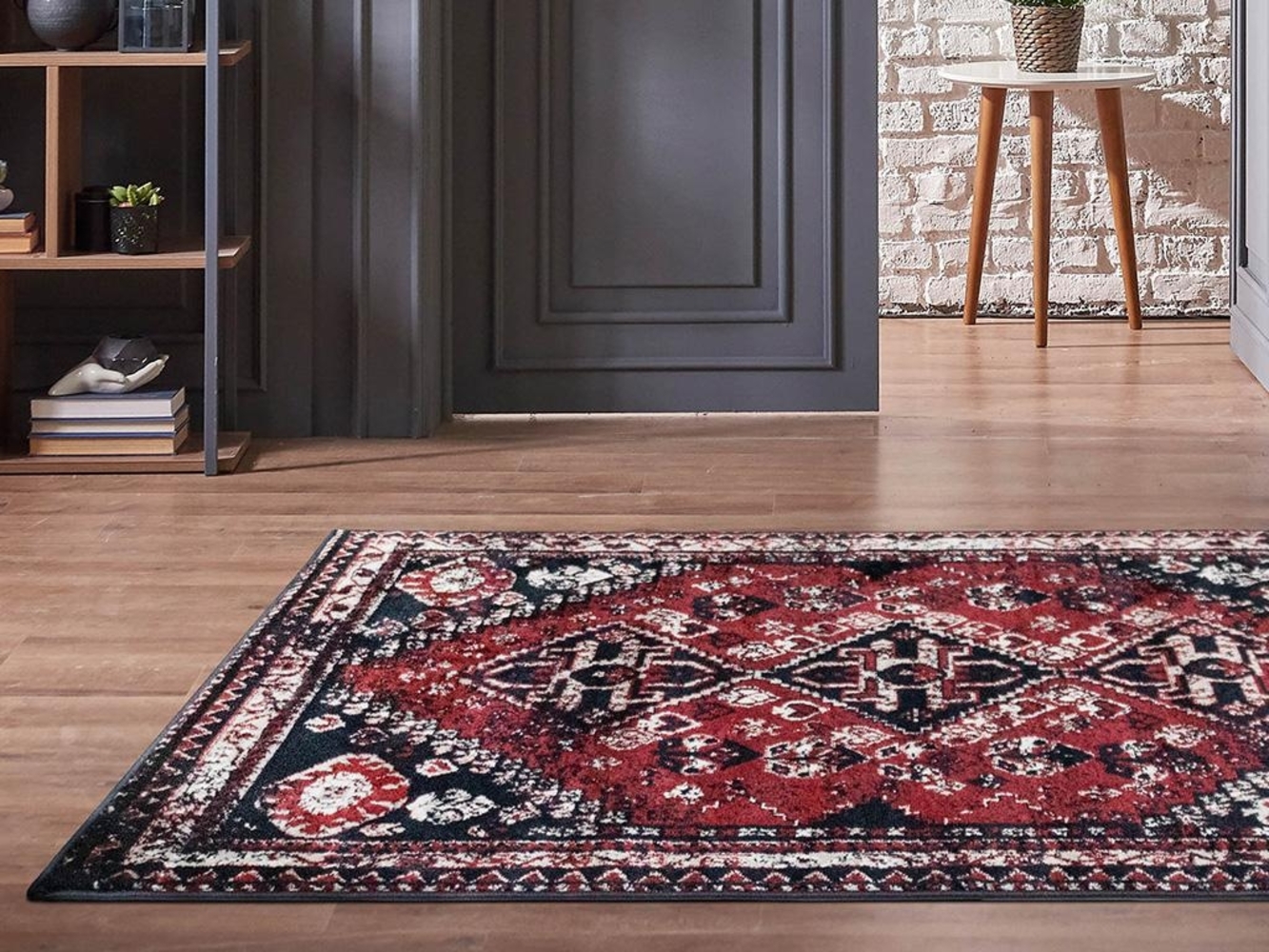 Vente-unique - Teppich orientalisch - 200 x 290 cm - Rot & Schwarz - SYLHET Bild 1