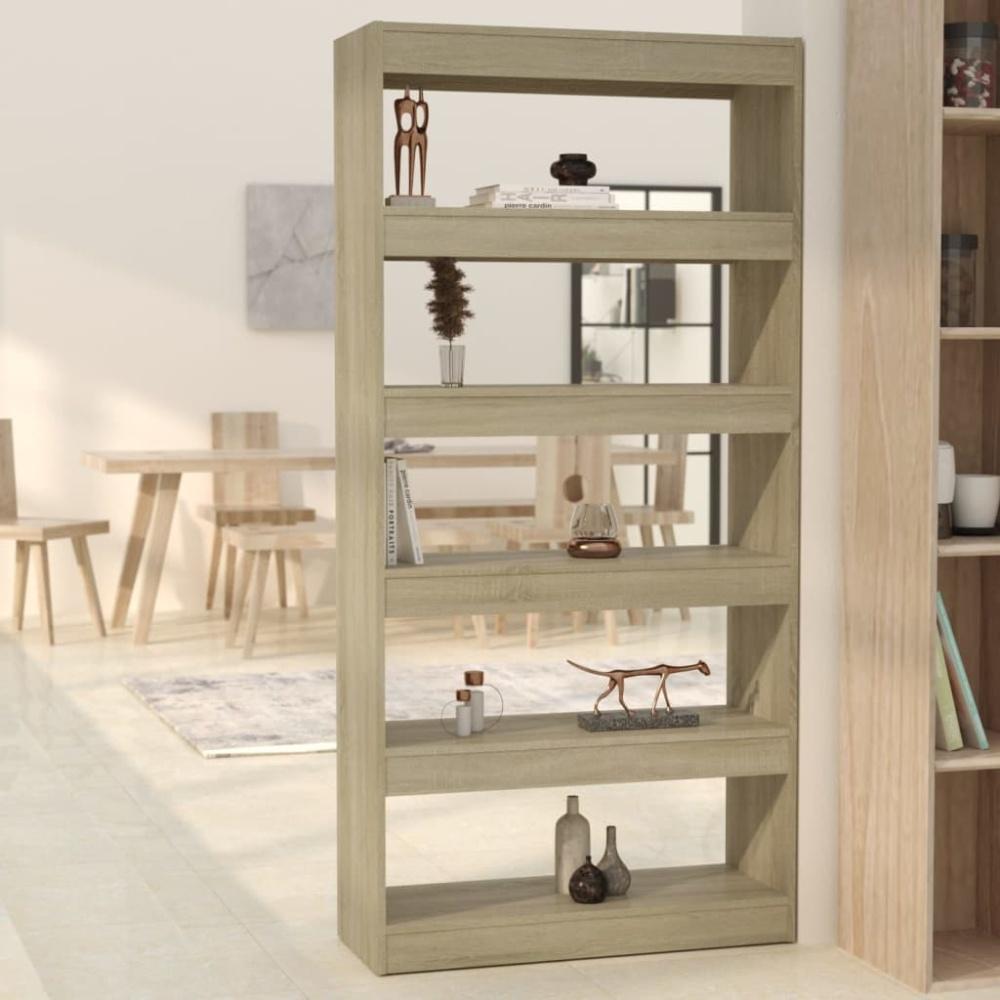 vidaXL Bücherregal/Raumteiler Sonoma-Eiche 80x30x166 cm Holzwerkstoff 811721 Bild 1