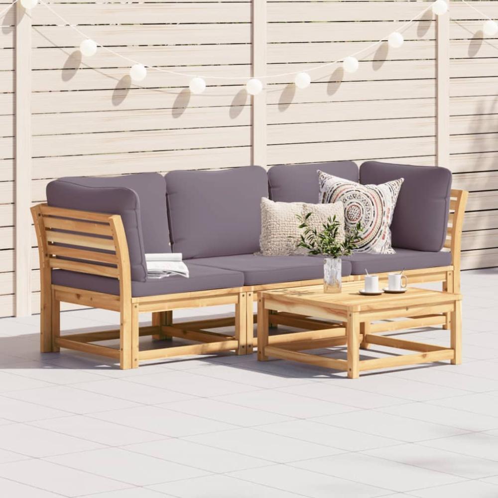 vidaXL 3-tlg. Garten-Lounge-Set mit Kissen Massivholz Akazie 3214314 Bild 1