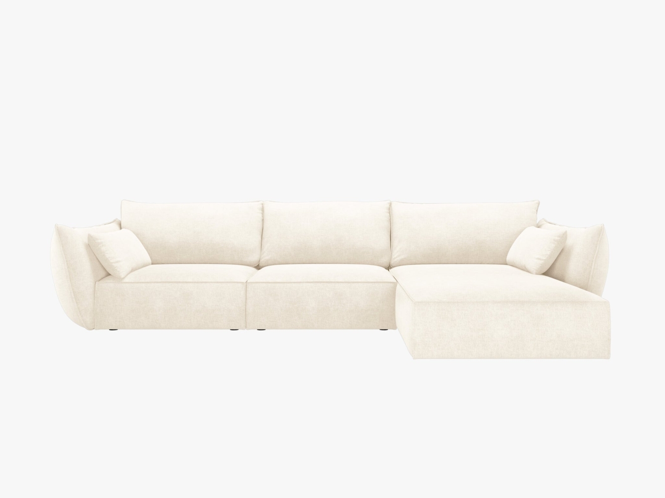 Micadoni Ecksofa Kaelle 4-Sitzer Rechts Chenille Over The Horizon Helles Beige Bild 1