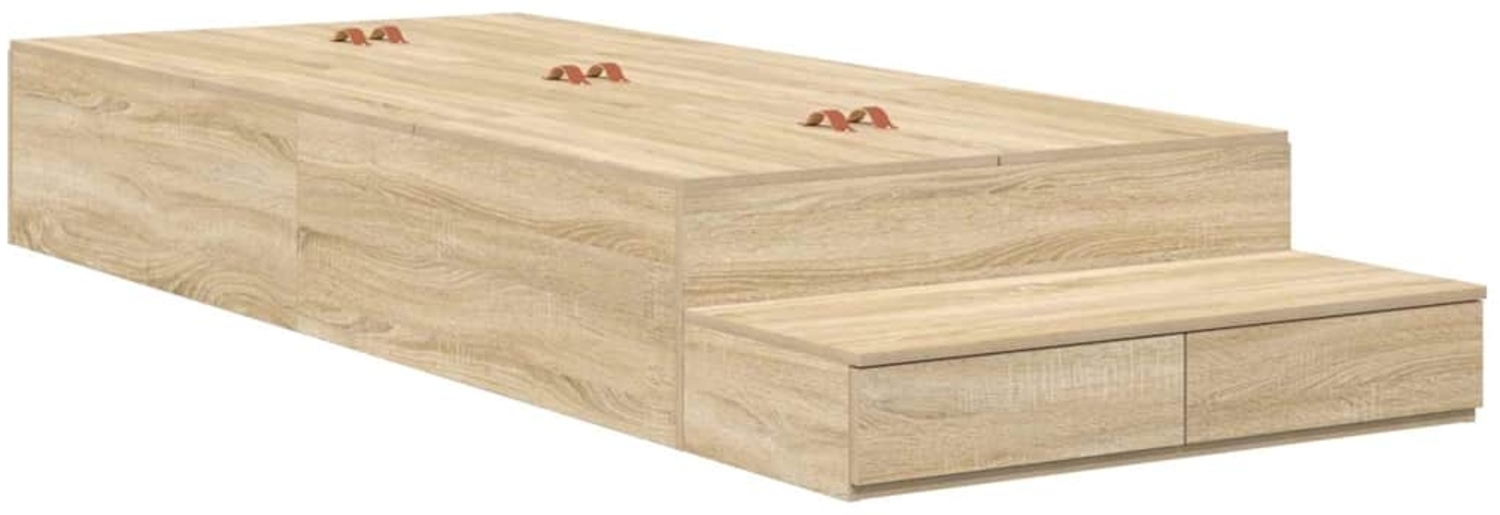 vidaXL Bett mit Stauraum mit Tür Sonoma-Eiche 226,5 x 75 x 31,5 cm 3335679 Bild 1