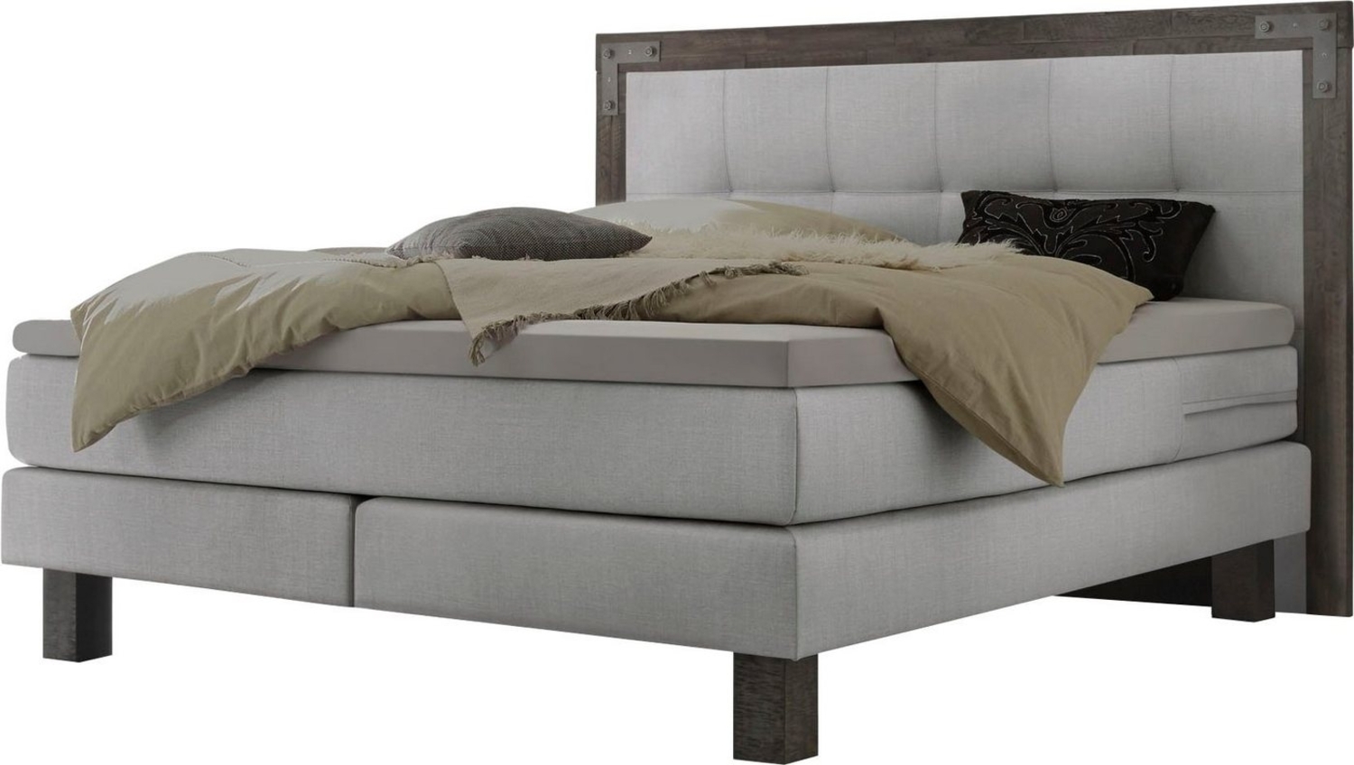 Hasena pronto Memphis Boxspringbett 140x200 cm Akazie Vintage grey Pepe grey Base Top Bild 1