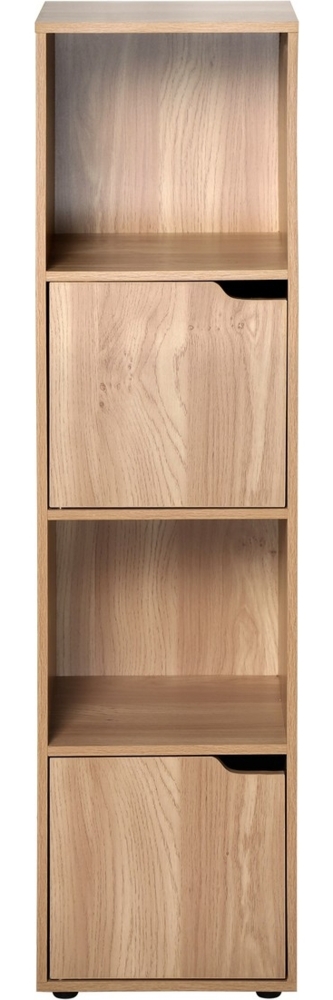 Casâme 'MODU' Möbelstück mit 4 Fächern in Holzdekor, mit 2 Türen - L31 x H120 cm - Holz Bild 1