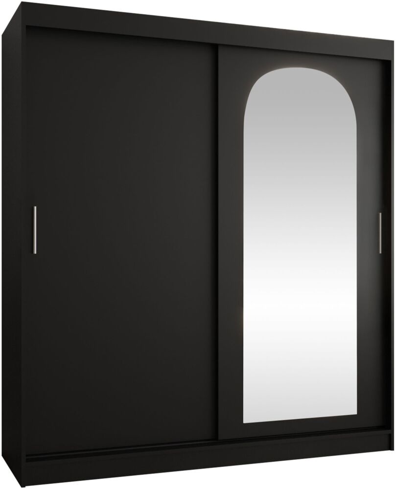 Kleiderschrank Samker 180 cm (Farbe: Schwarz, mit vier Schubladen) Bild 1
