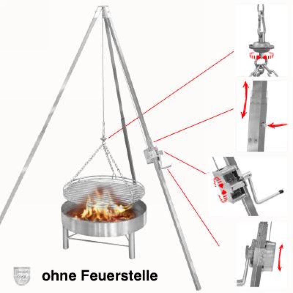 Schneider Dreibeingrill mit Grillrost, Edelstahl, Ø 60 cm Bild 1