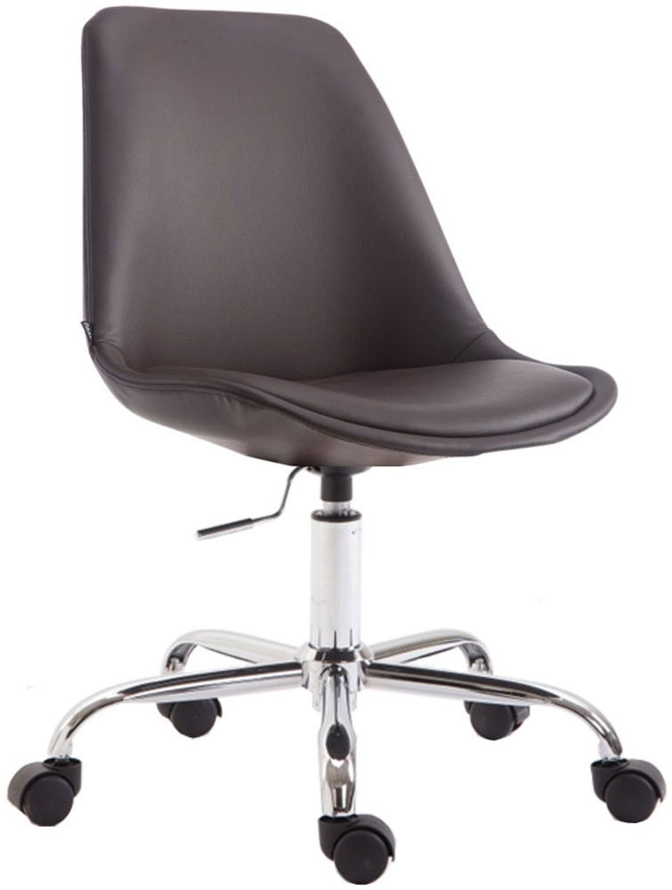 CLP Bürostuhl Toulouse Kunstleder höhenverstellbarer, drehbare und mit Leichtlaufrollen,braun Bild 1