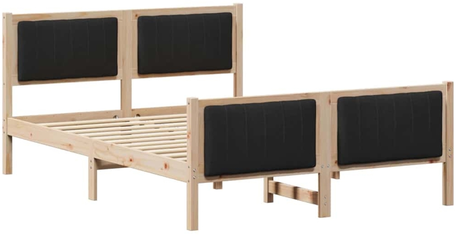 vidaXL Bettgestell Braun und Schwarz 140 x 200 cm Massivholz Kiefer 3394320 Bild 1