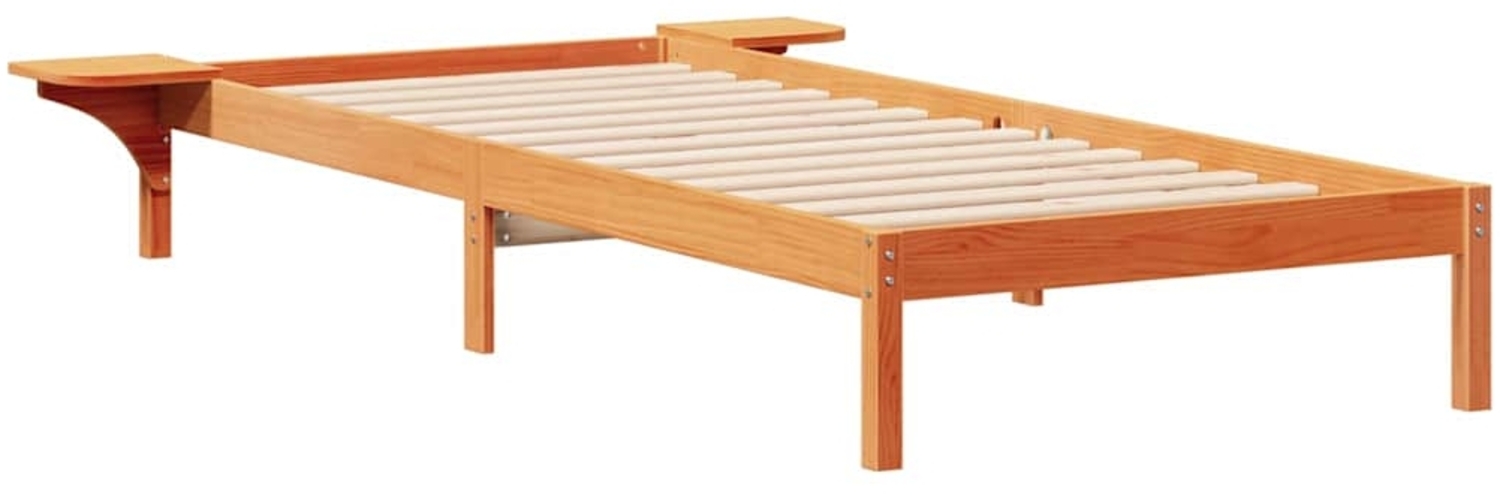 vidaXL Bettgestell mit Nachttischen Wachsbraun 90 x 220 cm 873243 Bild 1