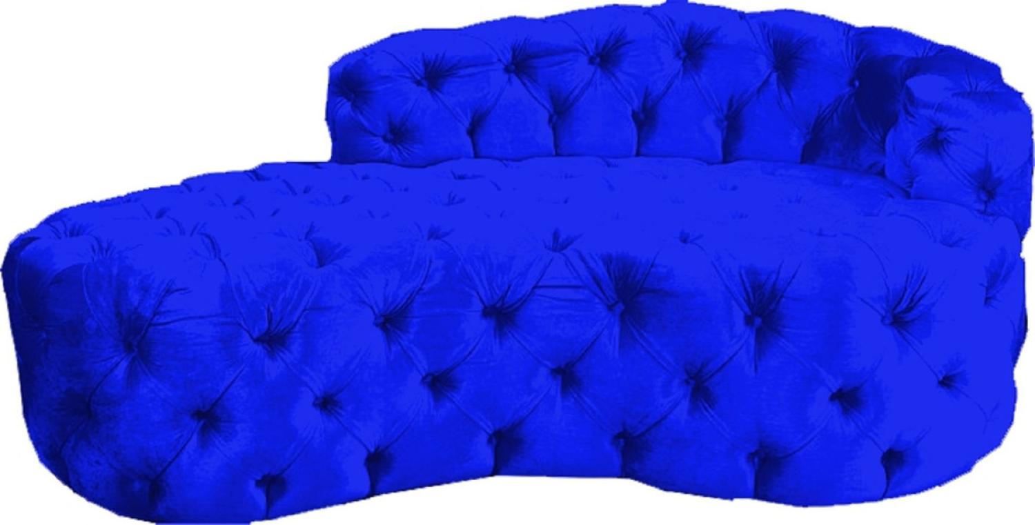 Casa Padrino Luxus Chesterfield Samt Chaiselongue Royalblau Bild 1