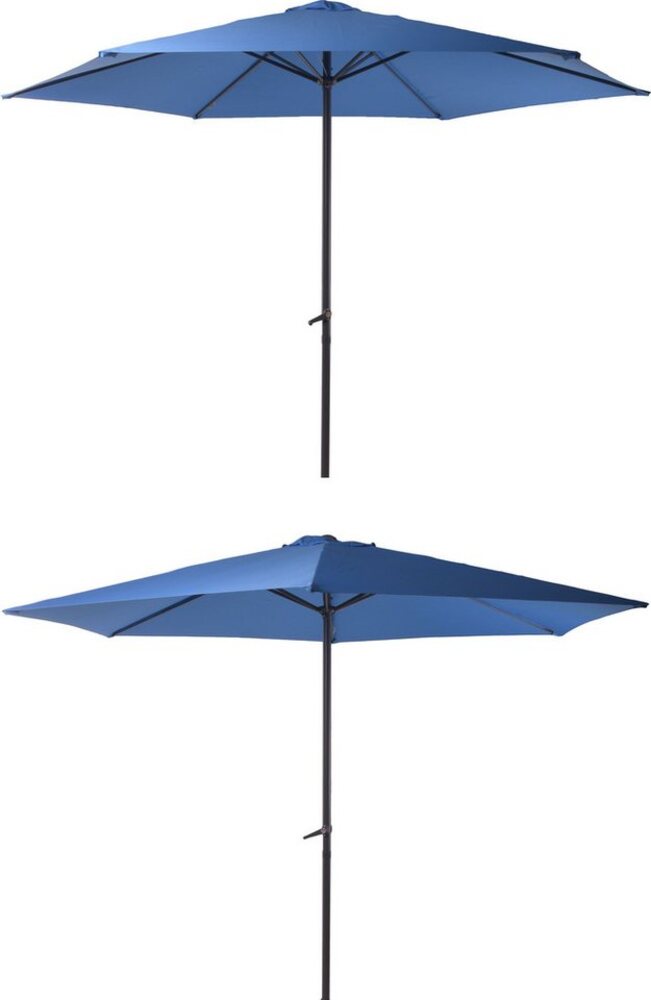 Sonnenschirm CABOGROS Blau Ø 300 cm 6 Streben mit Handkurbel Bild 1