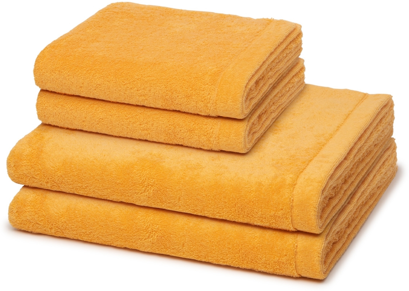 Cawö Lifestyle 4 tlg. Frottier-Set - 2 X Handtuch (50 X 100cm) und 2 X Duschtuch (70 X 140cm) - 520 g/m2 - Apricot Bild 1