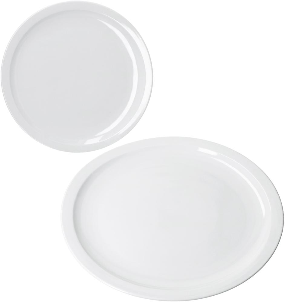 2er Set Bianco Pizzateller Ø30,5cm 2 Personen XL-Teller weiße große Platte Bild 1