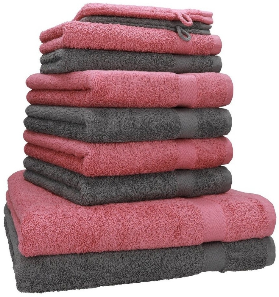 Betz Handtuch Set 10-TLG. Handtuch-Set Premium Farbe Altrosa & Anthrazit, 100% Baumwolle (Set, 10-St) Bild 1