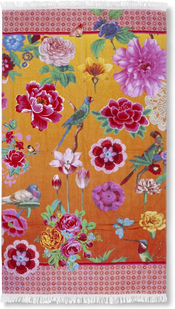 Velours Strandtuch SUZY, Motiv: Blumen, 100 x 180 cm Bild 1