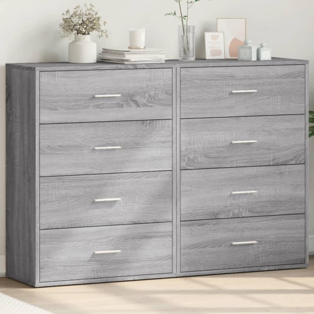 vidaXL Sideboards 2 Stk. Grau Sonoma 60x31x84 cm Holzwerkstoff 3276586 Bild 1