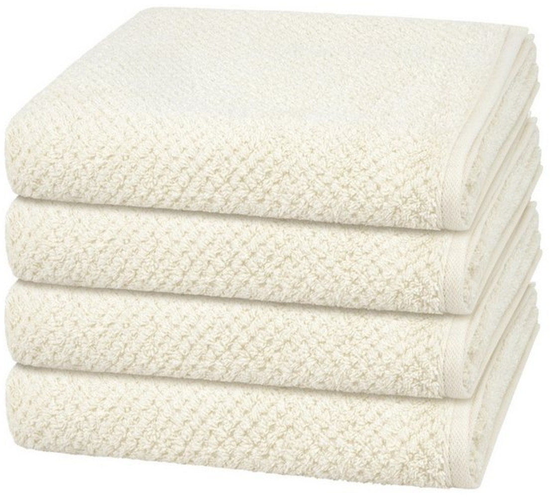 Cawö Pure 4 tlg. Frottier-Set - 4 X Handtuch (50 X 100cm) - 494 g/m2 - Natur Bild 1