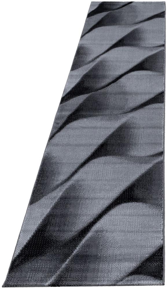 Kurzflor Teppich Paolo Läufer - 80x300 cm - Schwarz Bild 1
