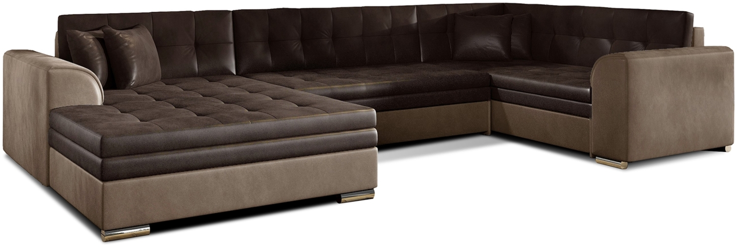 Wohnlandschaft Damario Dunkelbraun Monolith 29 mit Schlaffunktion Bild 1