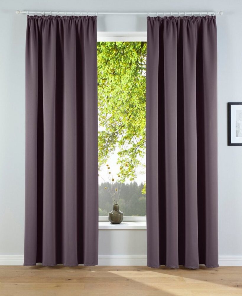 my home Verdunkelungsvorhang Solana, Gardinen mit Kräuselband, Vorhänge, Wohnzimmer, modern, (2 St), Kräuselband, verdunkelnd, 2er-Set Verdunklungsvorhang mit Thermofunkltion, Bestseller, einfarbig Bild 1