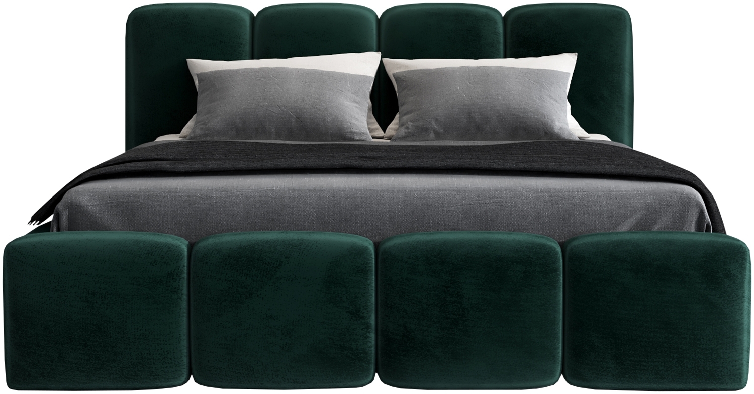 Polsterbett DONA 180x200 mit Matratze, Bettkasten und Lattenrost. Farbe: Dunkelgrun 10 Bild 1