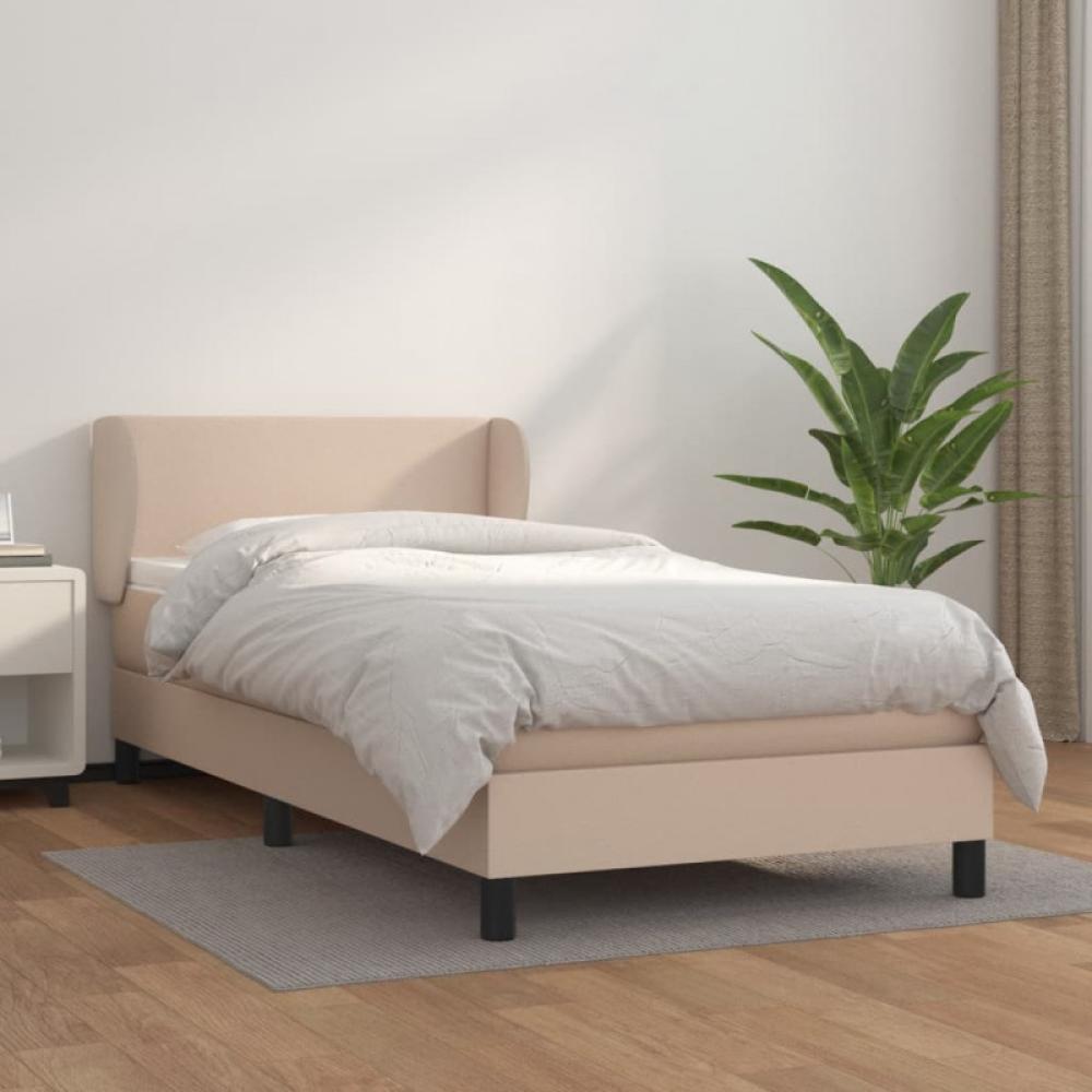 vidaXL Boxspringbett mit Matratze, Härtegrad: H2 Cappuccino-braun 90 x 200 cm Bild 1