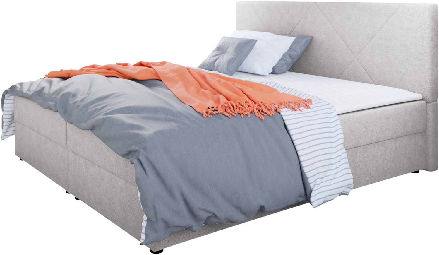 Mirjan24 Boxspringbett Wirig IV, Beige, 160x200 cm Bild 1