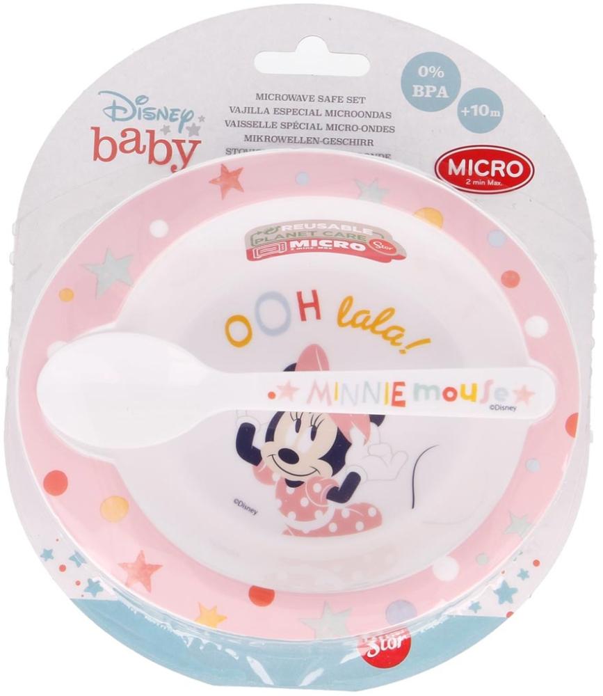 Disney Baby Kinder Mikrowellengeschirr Set 2 teilig mit Mickey / Minnie Motiv Minnie Mouse Bild 1