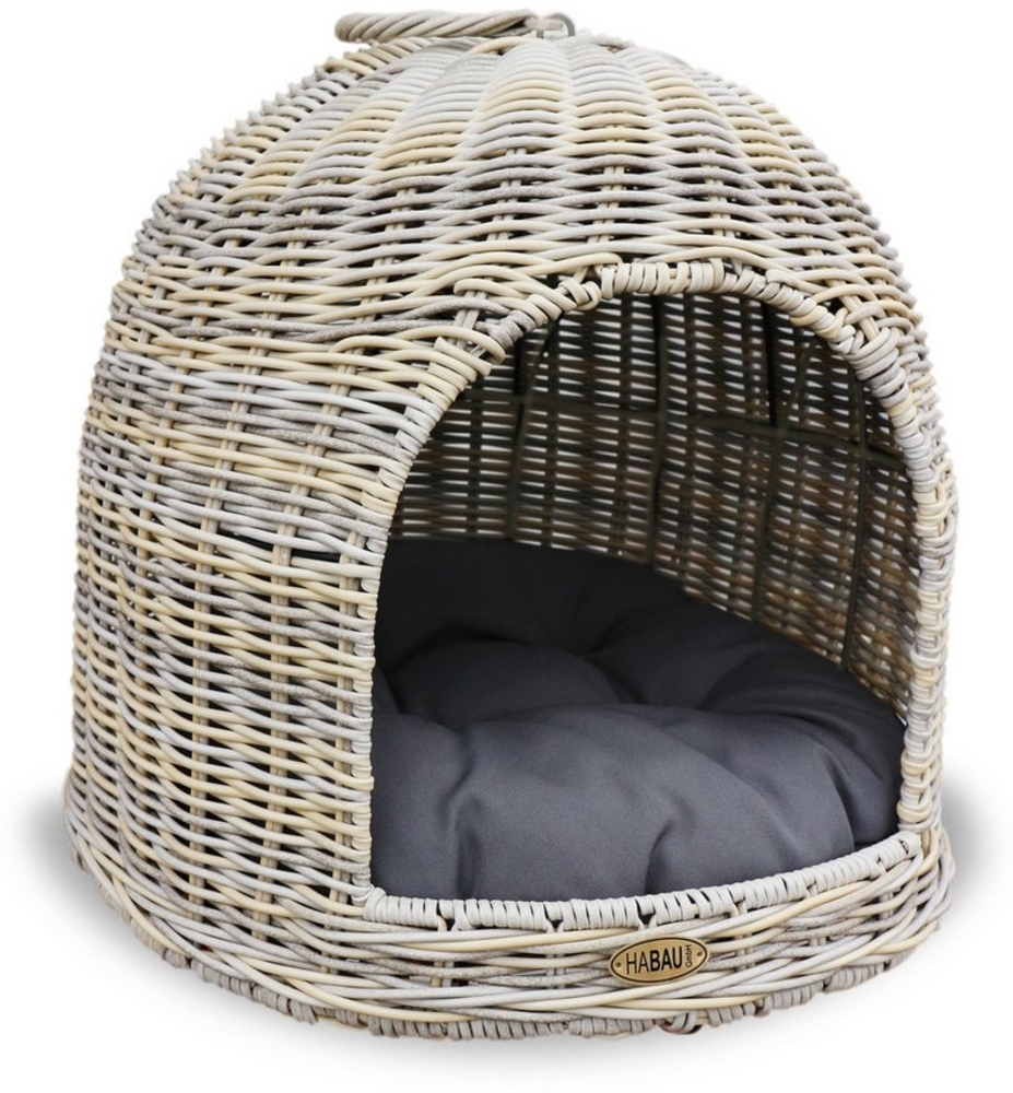 HABAU Tierbett Katzenhöhle / Katzenbett / Hunde- & Katzensofa, mit Kissen Bild 1