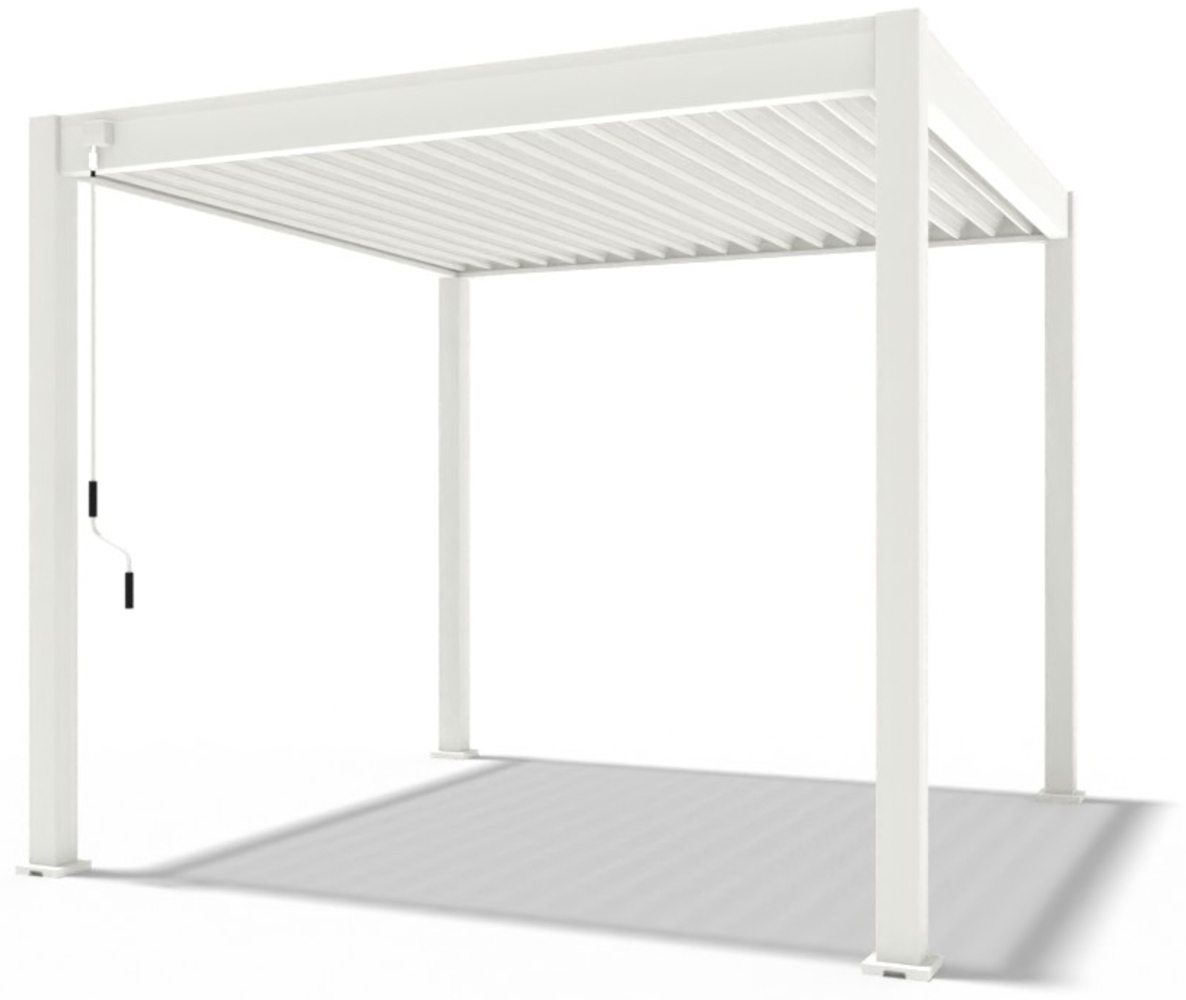 PergoLine bioklimatische Pergola 3x3 m | Aluminium Lamellendach in Weiß Bild 1