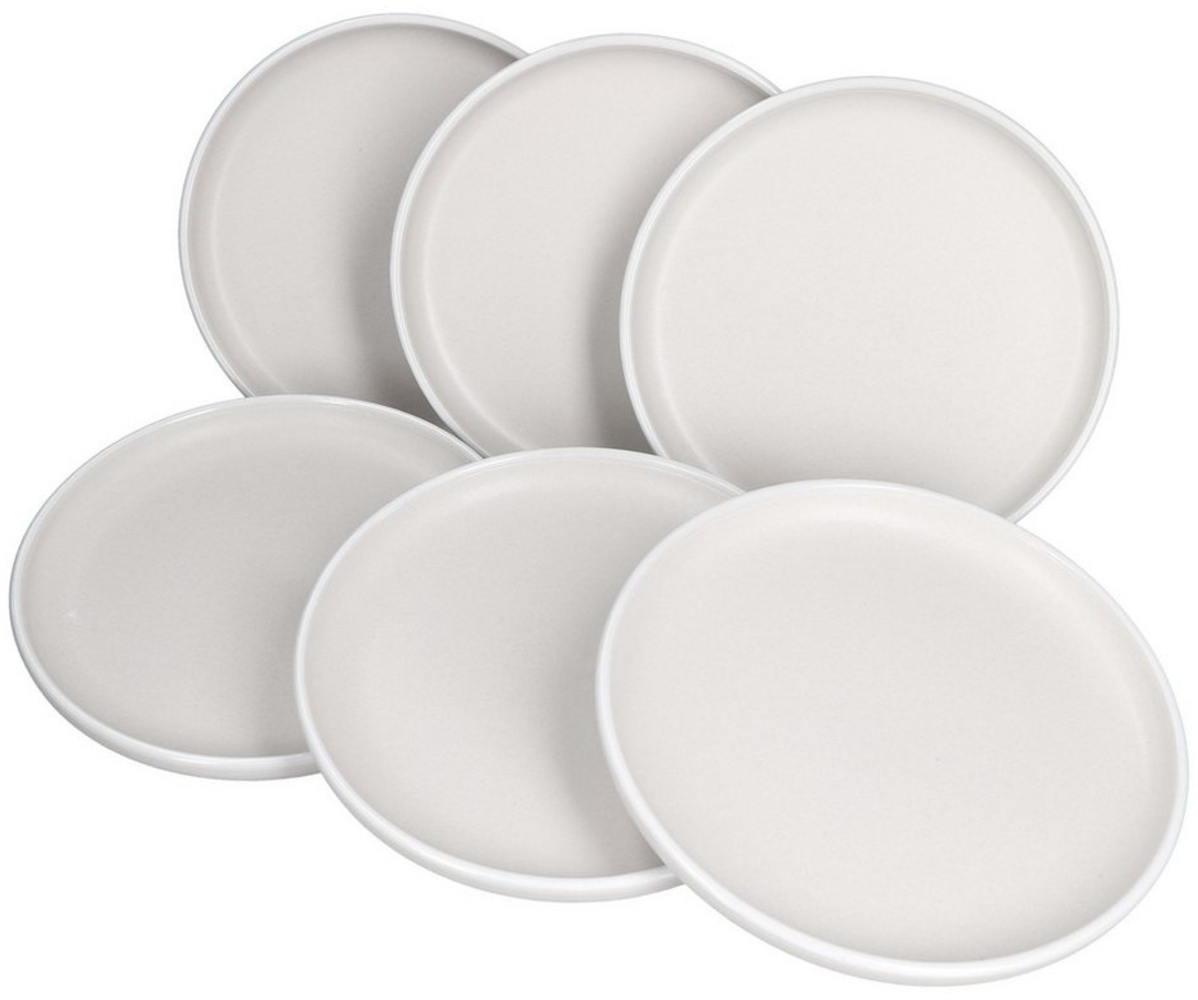 van Well Frühstücksteller 6er Set Kuchenteller Lea Ø20cm 6 Personen Creme-Weiß Frühstück Bild 1