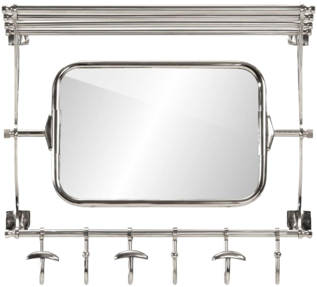 vidaXL Wandgarderobe mit Kleiderhaken & Spiegel Aluminium 357831 Bild 1