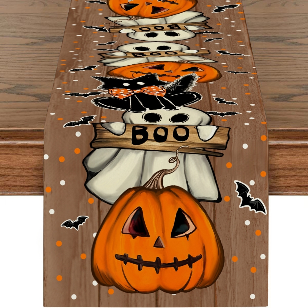 ABC Halloween-Tischsets und Tischläufer aus Leinen – Tischläufer 33 x 180 cm Bild 1