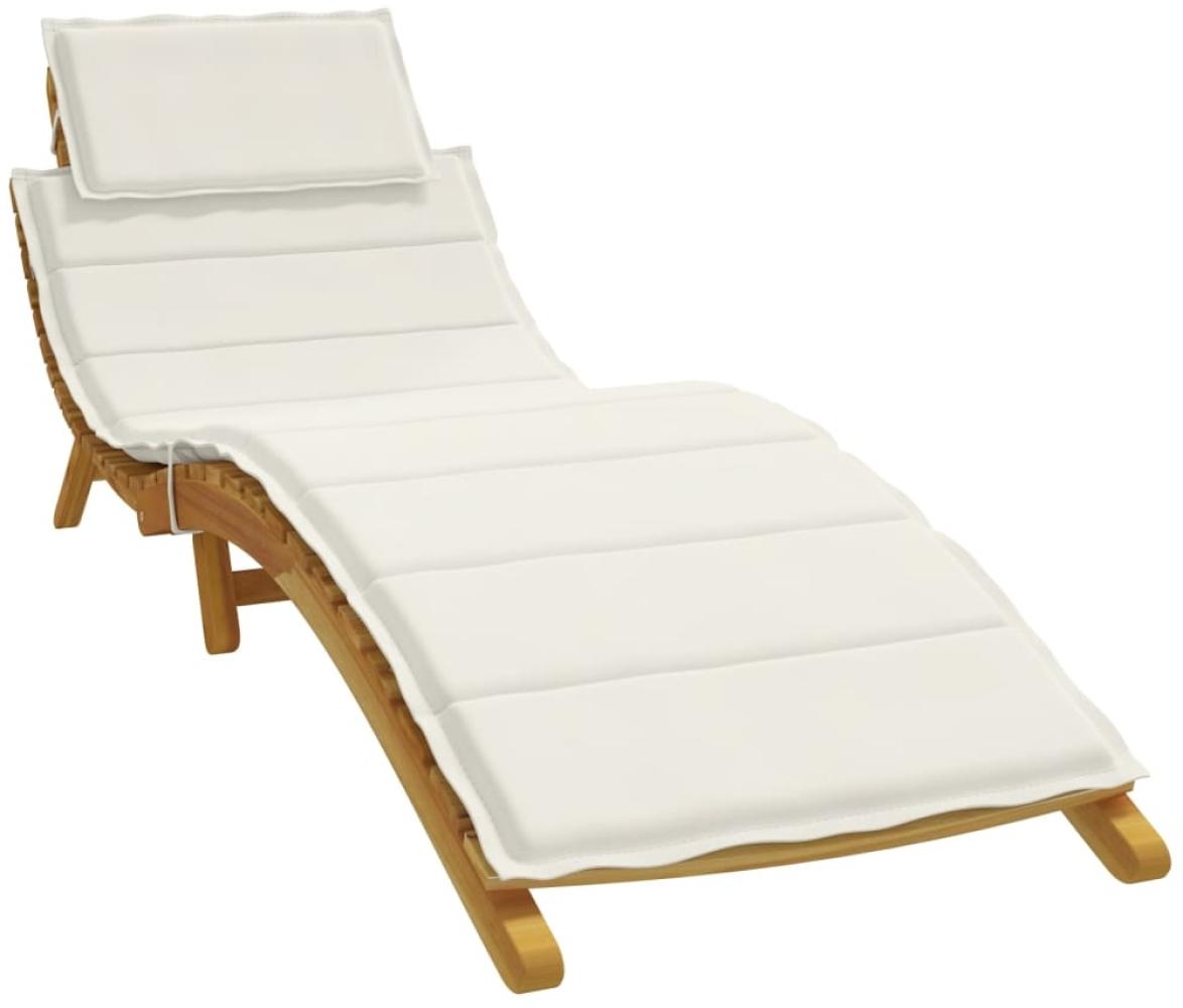 vidaXL Sonnenliegen-Auflage Melange Creme 186x58x3 cm Stoff 4002478 Bild 1