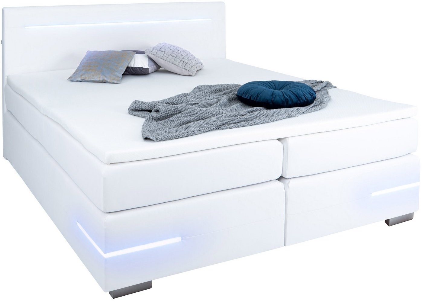 wonello Boxbett Lennox, mit Matratzen, Topper, LED-Beleuchtung und 2x USB-Anschluss Bild 1