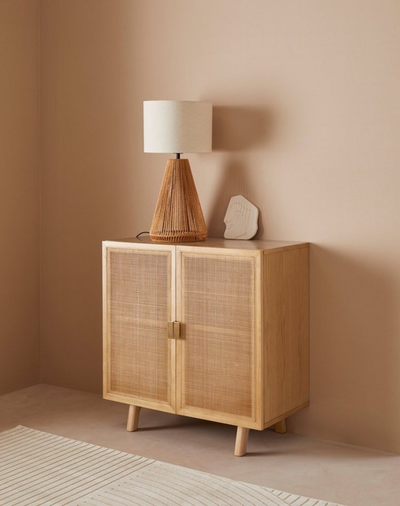 LeGer Home by Lena Gercke Sideboard Lina, Mit Rattan Einsatz, 2 Innenfächer, teilmassiv Bild 1