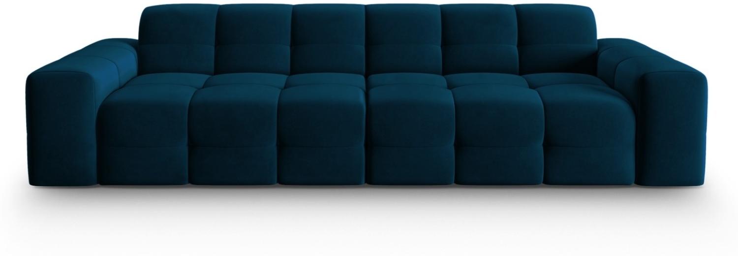 Micadoni 4-Sitzer Samtstoff Sofa Kendal | Bezug Navy Blue | Beinfarbe Black Beech Wood Bild 1